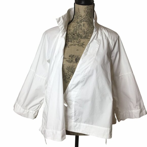 TOAST White Wrap Blouse S Cotton Portugal Minimalist Elevated Everyday Layering - Picture 5 of 11